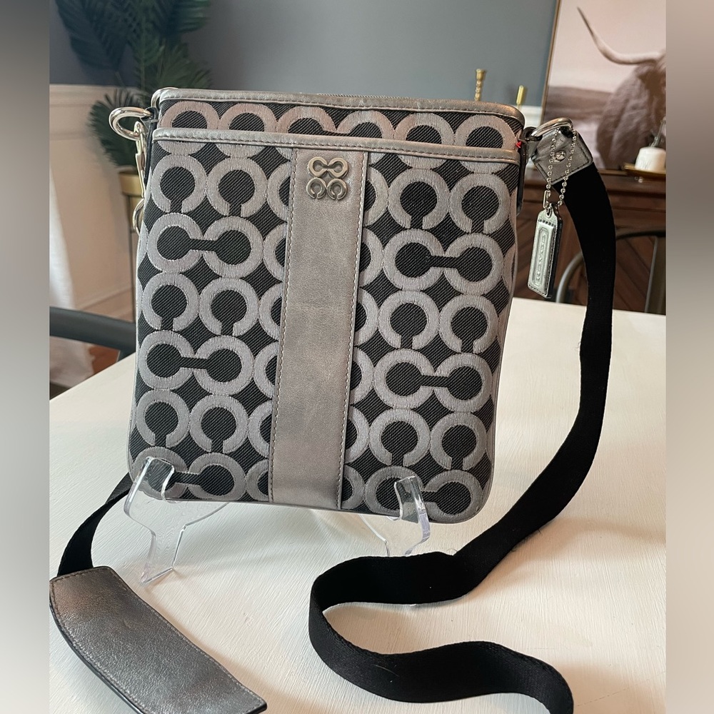Coach Black and Silver Crossbody Bag EUC - Picture 5 of 7